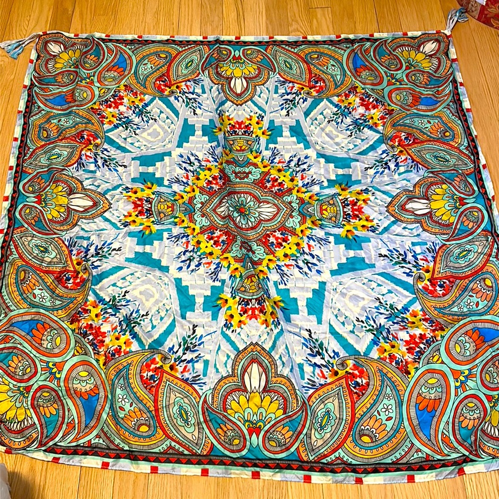 Big Beautiful Johnny Was Tasseled Scarf